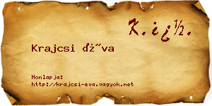 Krajcsi Éva névjegykártya